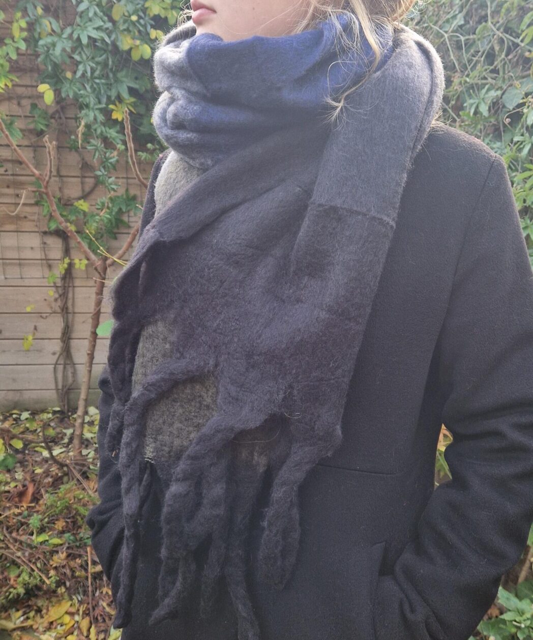 Sjaal blauw met zwart